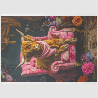 Papel De Seda Decoración de la silla rosa de la vaca vieja de la