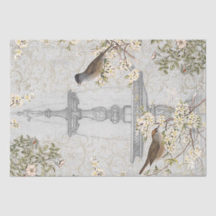 Papel De Seda Decoración de la Vintage de la Flor de los Jardín