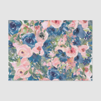 Papel De Seda Decoración de las flores de color azul y de color