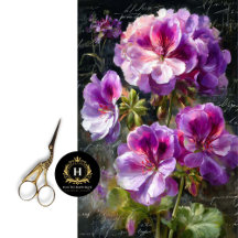 Decoración de las flores moradas de geranio