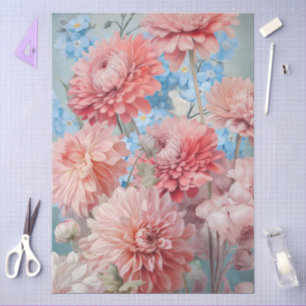 Papel De Seda Decoración de las grandes flores etéreas rosadas y
