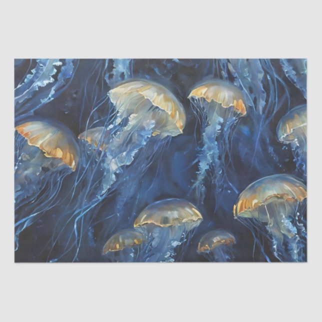 Papel De Seda Decoración de las medusas de arte del aceite (Anverso)