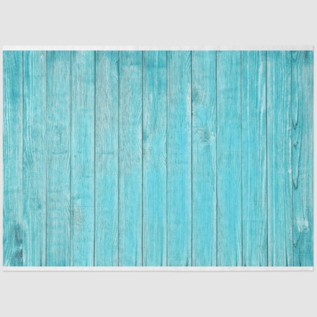 Papel De Seda Decoración de madera turquesa (Anverso)