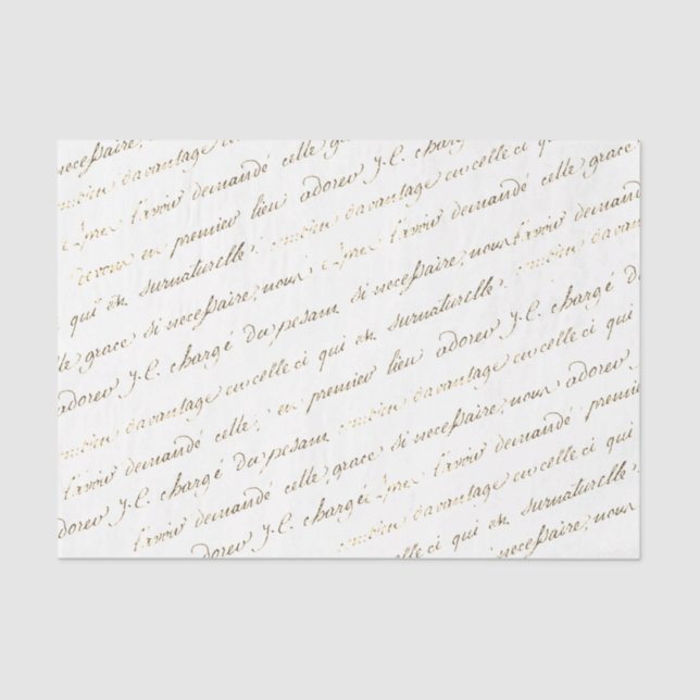 Papel De Seda Decoración de manuscritos en francés (Anverso)