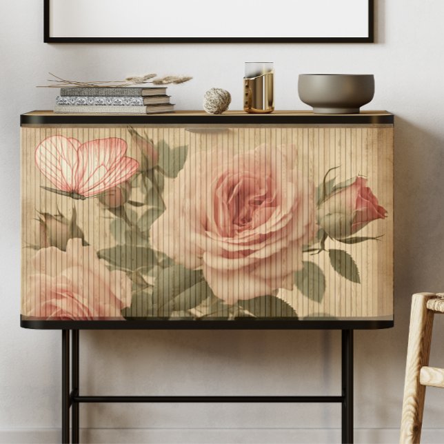Papel De Seda Decoración de mariposa y rosas rosadas de época (Subido por el creador)