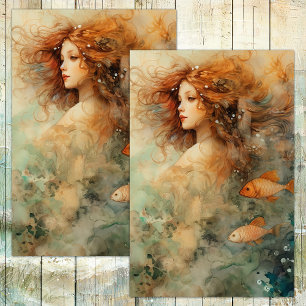 PAPEL DE SEDA DECORACIÓN DE MERMAID MAIDEN MAIDEN MAIDEN