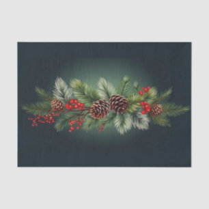 Papel De Seda Decoración de Navidad Pino y Acebo
