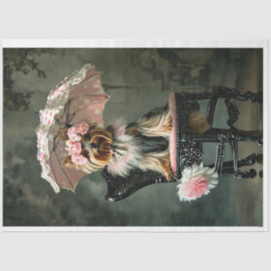 Papel De Seda Decoración de paraguas victoriana yorkie