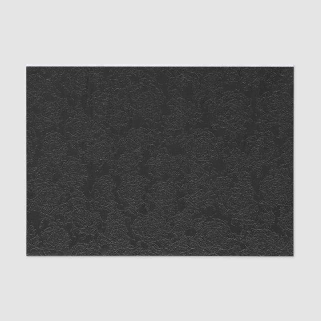 Papel De Seda Decoración de Patrón Suculento Elegante Negro (Anverso)