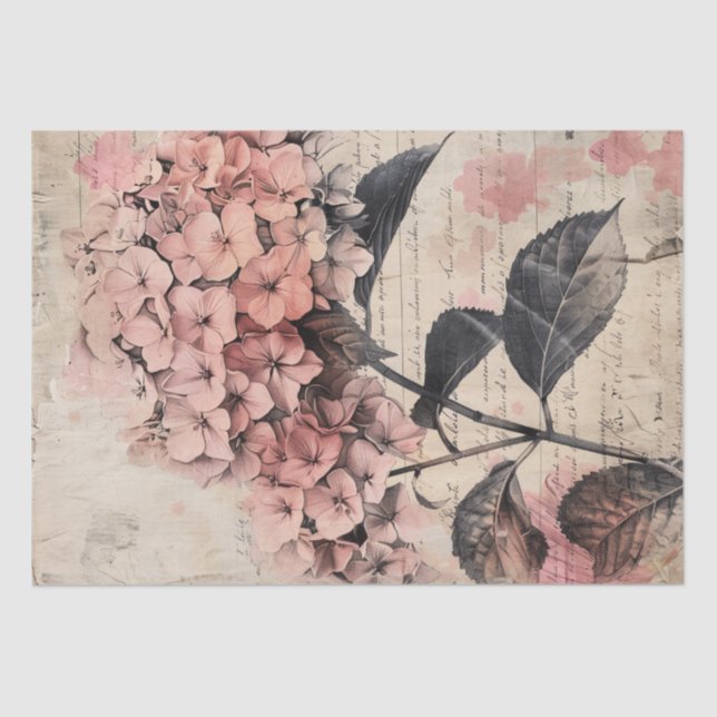 Papel De Seda Decoración de pergamino de Ilustracion de Hidrange (Anverso)