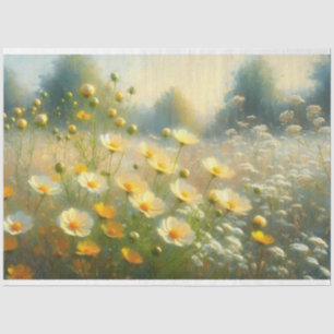 Papel De Seda Decoración de pintura impresionista de flores silv