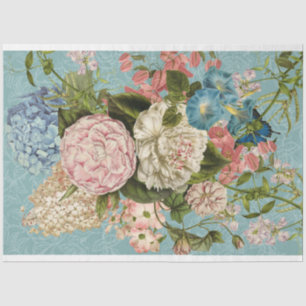 Papel De Seda Decoración de ramo rosa-florido-Papel-Tejido