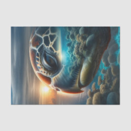 Papel De Seda Decoración de tortuga marina de doble exposición |