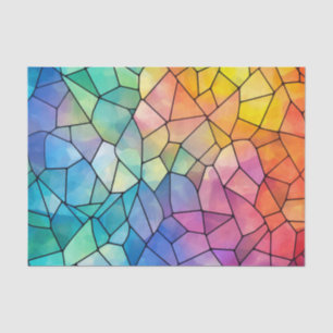 Papel De Seda Decoración de vidrio arcoiris de mosaicos grandes