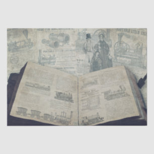 PAPEL DE SEDA DECORACIÓN DE VINTAJE MOTOR DE VAPOR DE PESO  