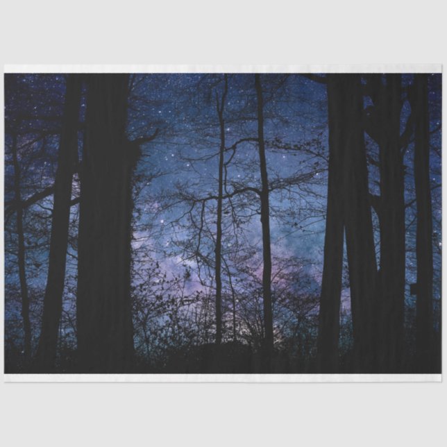 Papel De Seda Decoración del cielo de la noche del bosque (Anverso)