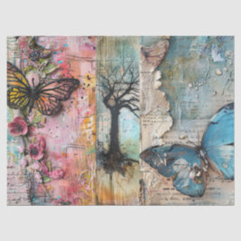 Papel De Seda Decoración del Collage de Arte Abstrage Grande