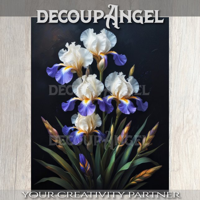 Papel De Seda Decoración del iris blanco y azul (Subido por el creador)