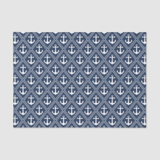 Papel De Seda Decoración del patrón de anclaje azul
