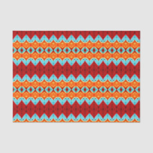 Papel De Seda Decoración del patrón de arte azul del Naranja roj