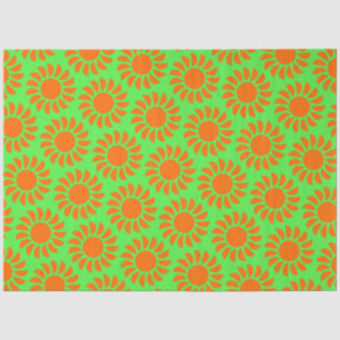 Papel De Seda Decoración del patrón de cortes de verde y Naranja