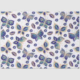 Papel De Seda Decoración del patrón de mariposa sin foco azul gr