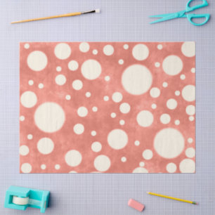 Papel De Seda Decoración del patrón de puntos de polka blanco de