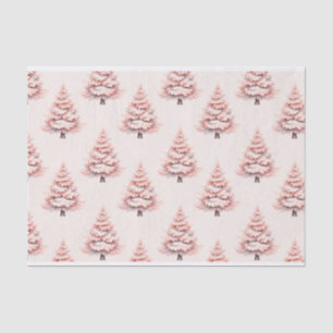 Papel De Seda Decoración del patrón del árbol de Navidad rosa de