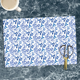 Papel De Seda Decoración del patrón floral azul