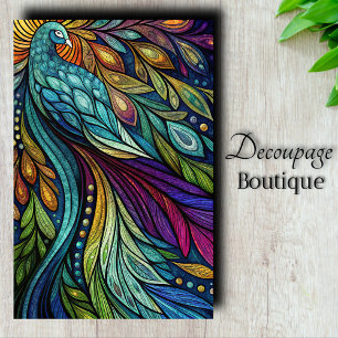 Papel De Seda Decoración del pavo real arcoiris