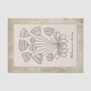 Papel De Seda Decoración del pergamino de flores de margarita bo