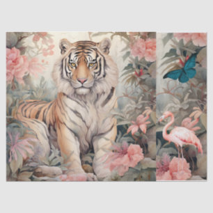 Papel De Seda Decoración del tigre de color de agua pastel