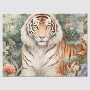 Papel De Seda Decoración del tigre de color de agua pastel