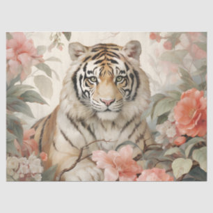 Papel De Seda Decoración del tigre de color de agua pastel