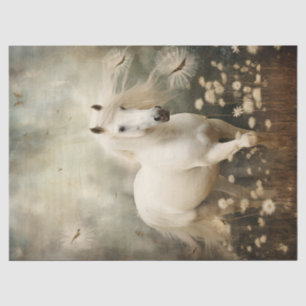 Papel De Seda Decoración elegante del caballo blanco