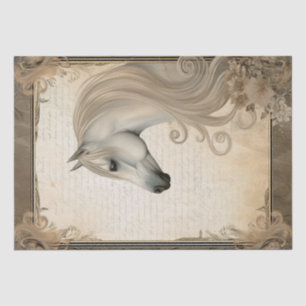 Papel De Seda Decoración elegante del caballo blanco