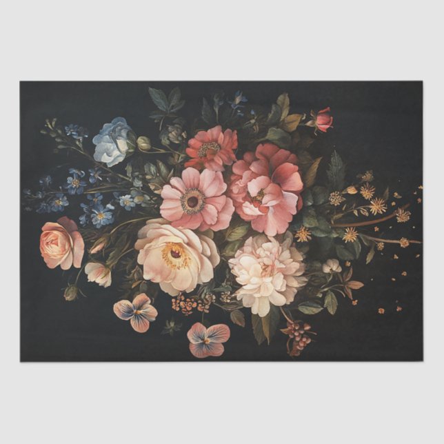 Papel De Seda Decoración en cascada de flores (Anverso)