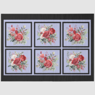 Papel De Seda Decoración en mosaico de rosas rojas
