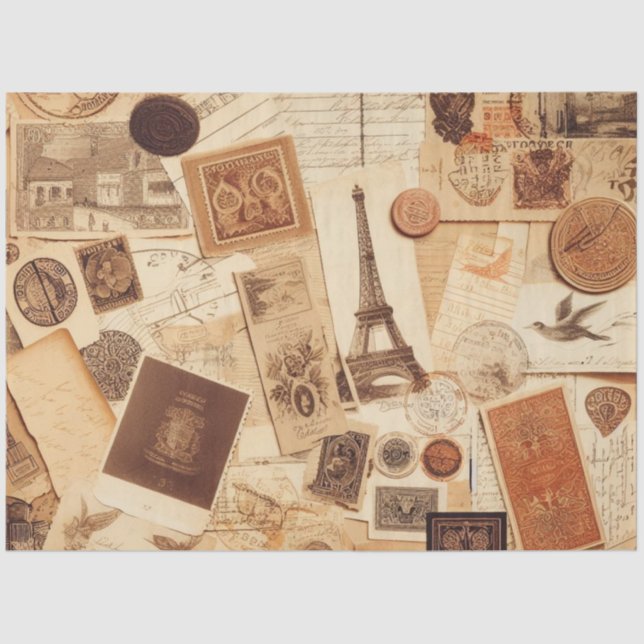 Papel De Seda Decoración Ephemera Mobiliario Scrapbooking (Anverso)