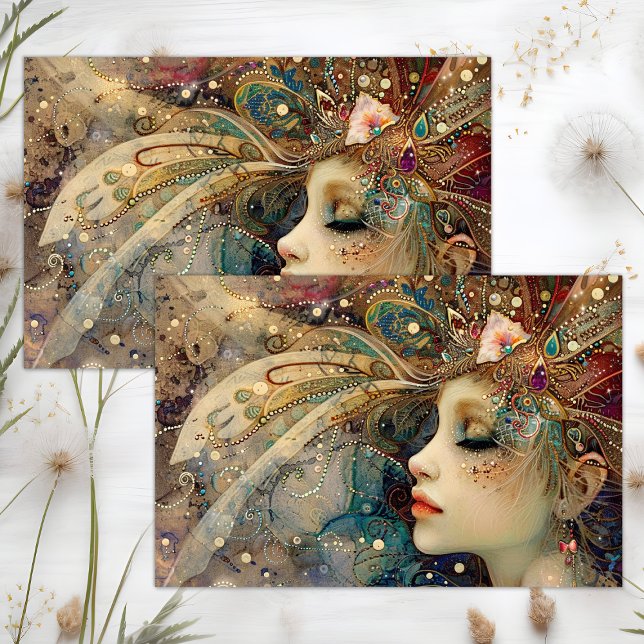 PAPEL DE SEDA DECORACIÓN FANTASY FAIRY (FANTASY FAIRY DECOUPAGE TISSUE PAPER)