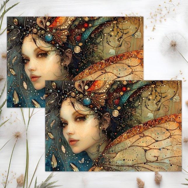 PAPEL DE SEDA DECORACIÓN FANTASY FAIRY (FANTASY FAIRY DECOUPAGE TISSUE PAPER)