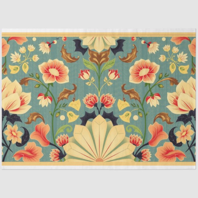 Papel De Seda Decoración floral Art Nouveau (Anverso)