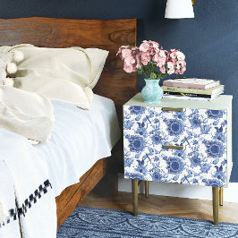 Papel De Seda Decoración floral china azul y blanca asiática