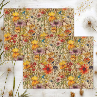 PAPEL DE SEDA DECORACIÓN FLORAL DE BOHO WILDFLOWERS