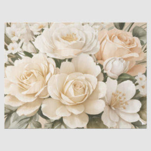 Papel De Seda Decoración floral de color beige del Pastel de Vin