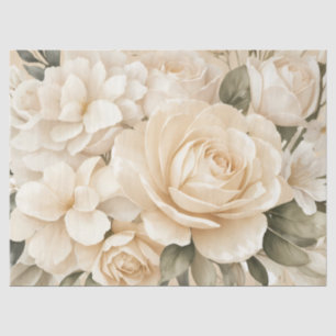 Papel De Seda Decoración floral de color beige del Pastel de Vin