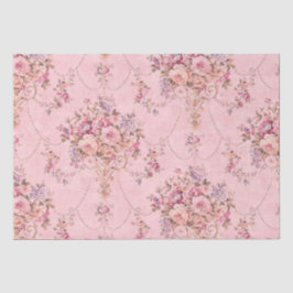 Papel De Seda Decoración floral de estilo victoriano rosa francé