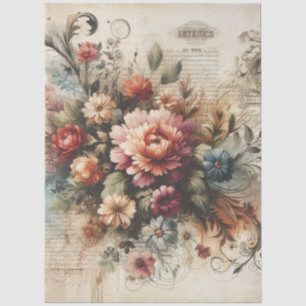 Papel De Seda Decoración floral de inspiración vintage grande