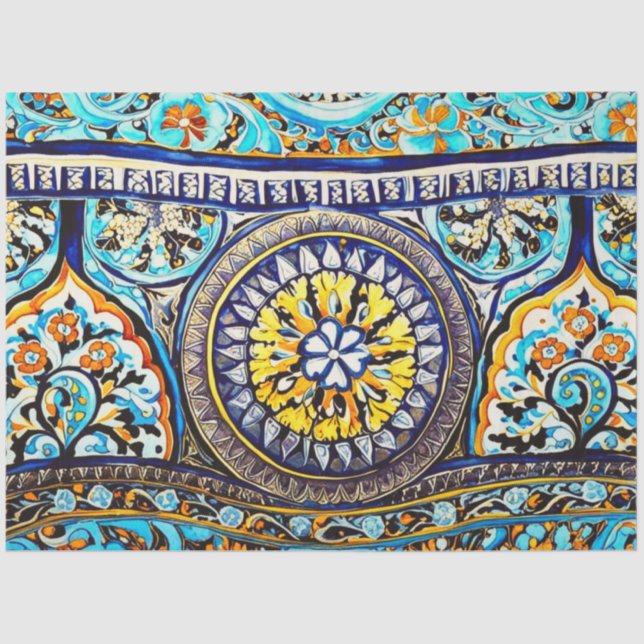 Papel De Seda Decoración floral de mallica española romana (Anverso)