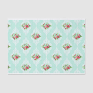 Papel De Seda Decoración floral de Mint Shabby Chic Retro